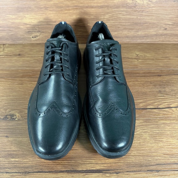 COLE HAAN Grand+ Black Leather Wingtips Dress Shoes Men’s Size 11.5 Sneakers - Picture 7 of 11
